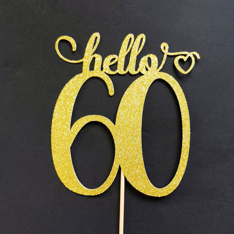 Hello 60 Custom Cake Topper