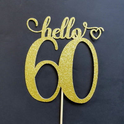 Hello 60 Custom Cake Topper