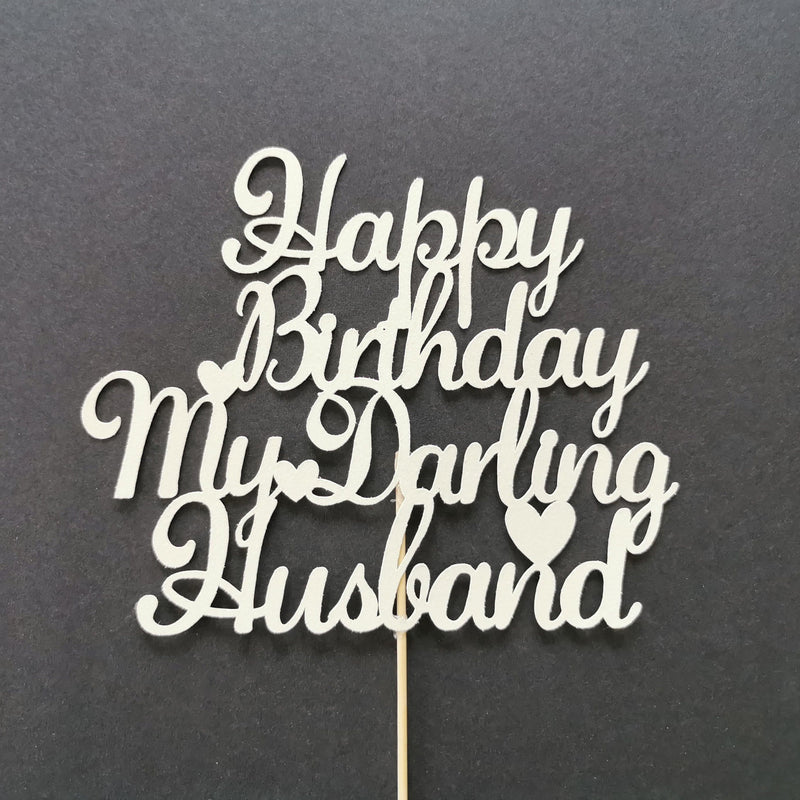 Custom Happy Birthday Husband Cake Topper