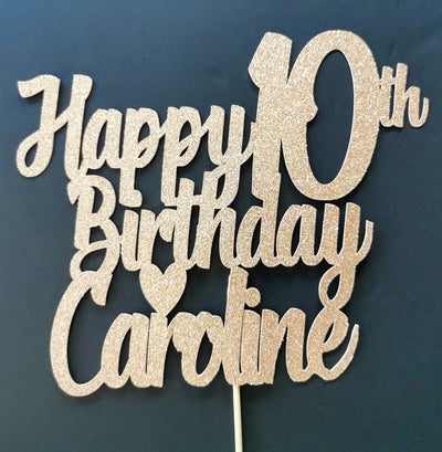 Personalised Happy Birthday Cake topper with age