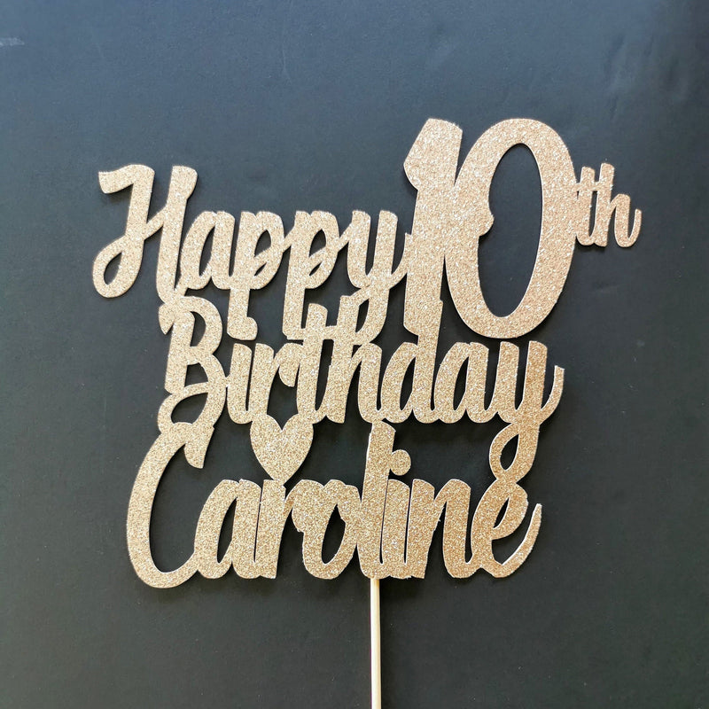 Personalised Happy Birthday Cake topper with age