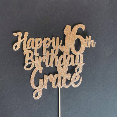 Personalised Happy Birthday Cake topper - Any Age