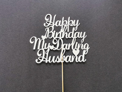 Custom Happy Birthday Husband Cake Topper