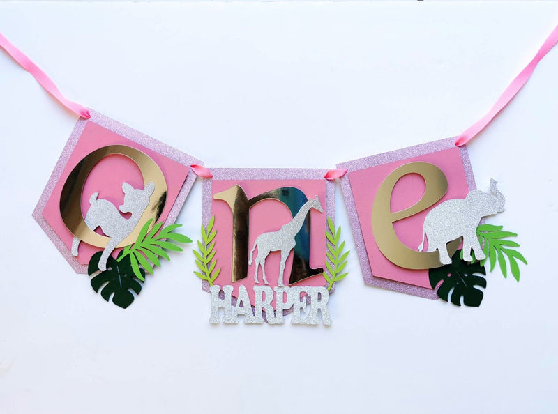 Personalised Wild One Pink Birthday Banner