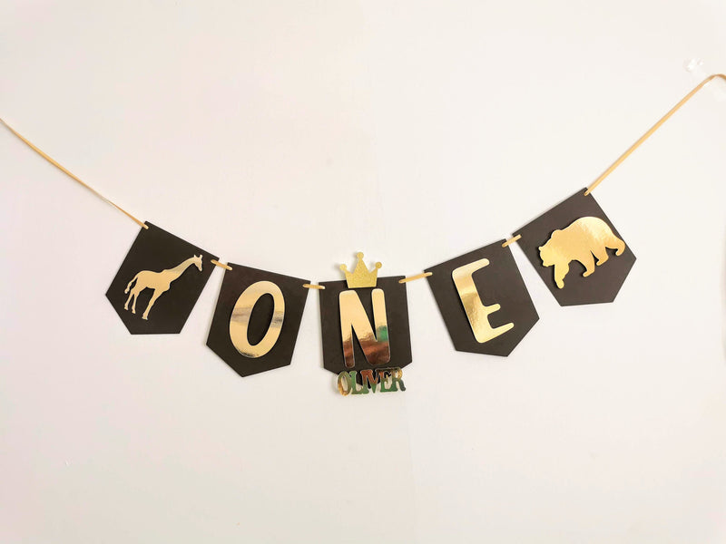 Personalised Wild One Birthday Highchair Banner