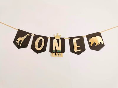 Personalised Wild One Birthday Highchair Banner