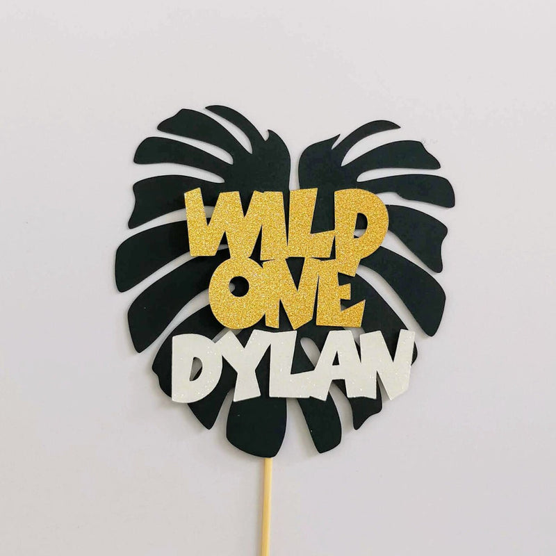 Personalised Wild One Leaf Cake topper