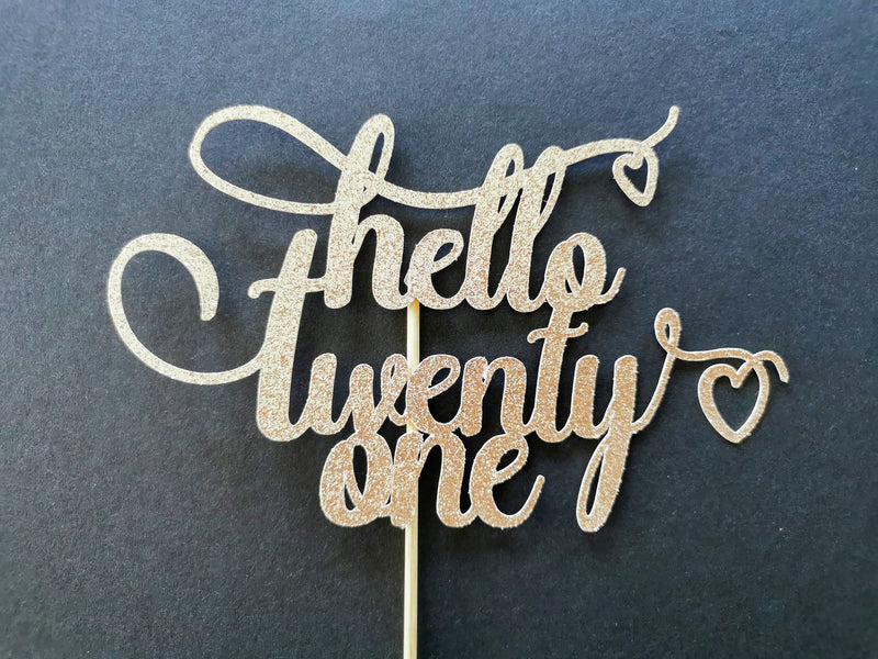 Hello Twenty-one Custom Cake Topper