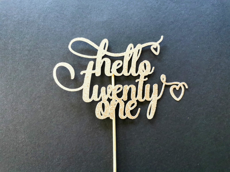 Hello Twenty-one Custom Cake Topper