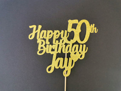 Personalised Happy Birthday Cake topper with age