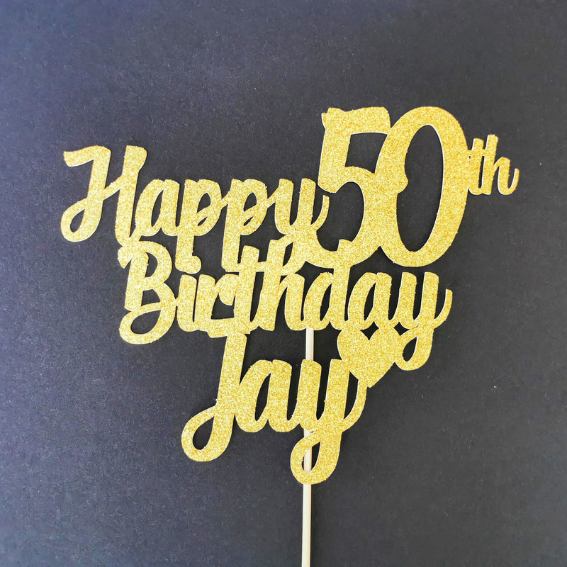 Personalised Happy Birthday Cake topper with age