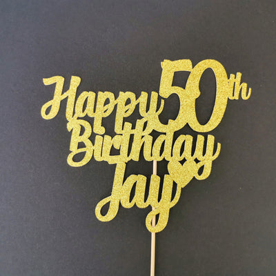 Personalised Happy Birthday Cake topper with age