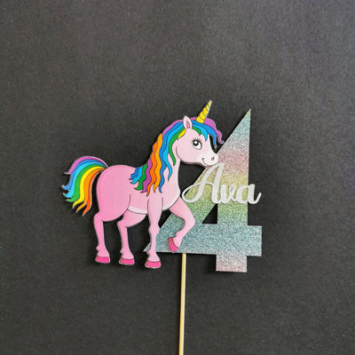 Personalised Unicorn Rainbow Cake topper