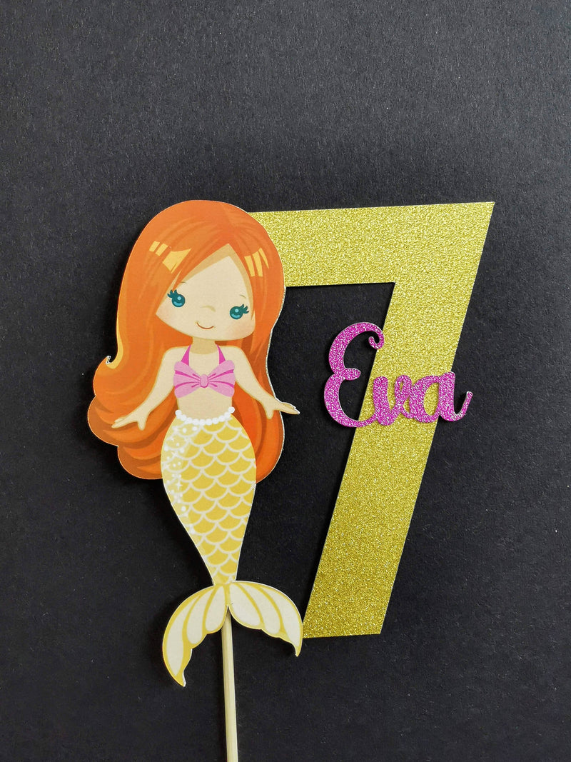 Personalised Mermaid Cake topper - Any Age