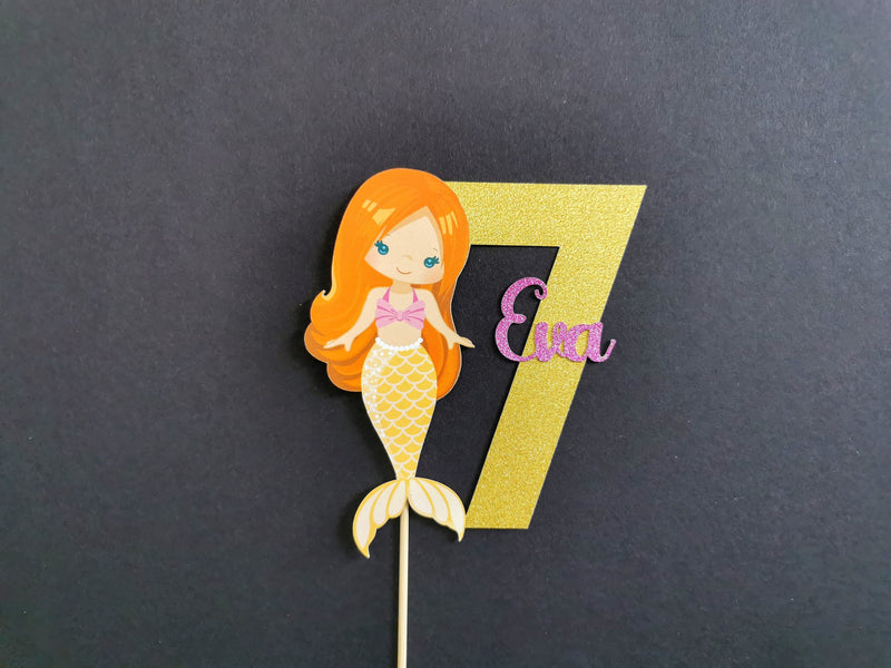 Personalised Mermaid Cake topper - Any Age