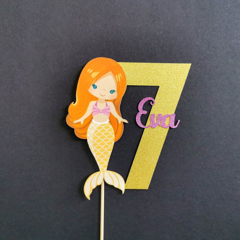 Personalised Mermaid Cake topper - Any Age