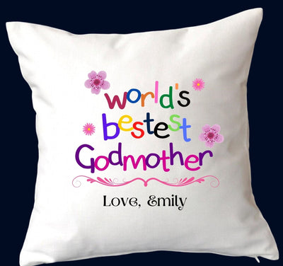 Custom World's Bestest Godmother Cushion