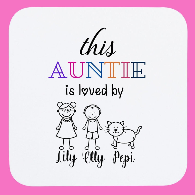 personalised auntie coaster