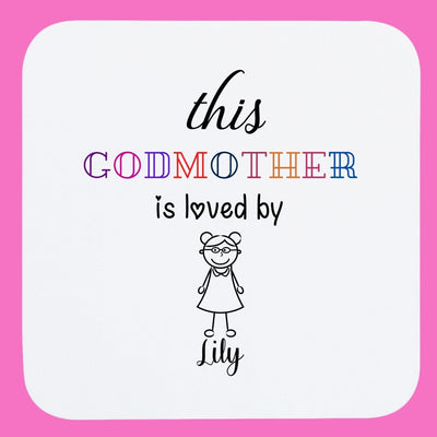 Personalised godmother coaster