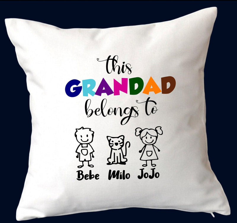 This Grandad Belongs To Personalised Cushion