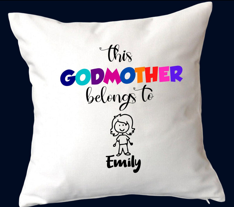 personalised godmother cushion