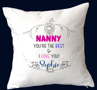 Personalised Best Nanny Ever Cushion