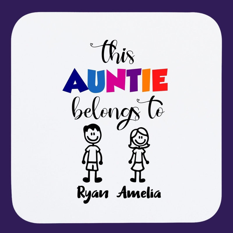 Personalised auntie coaster