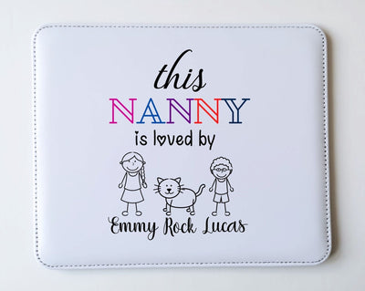 Personalised PU Leather Mouse Pad for Nanny