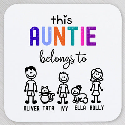 Personalised Coaster Gift for Auntie Coaster