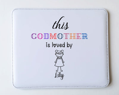 Personalised PU Leather Mouse Pad for Godmother