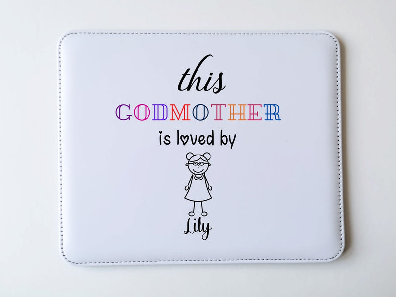 Personalised PU Leather Mouse Pad for Godmother