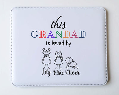 Personalised PU Leather Mouse Pad for Grandad