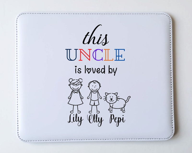 Personalised PU Leather Mouse Pad for Uncle