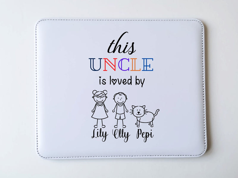 Personalised PU Leather Mouse Pad for Uncle