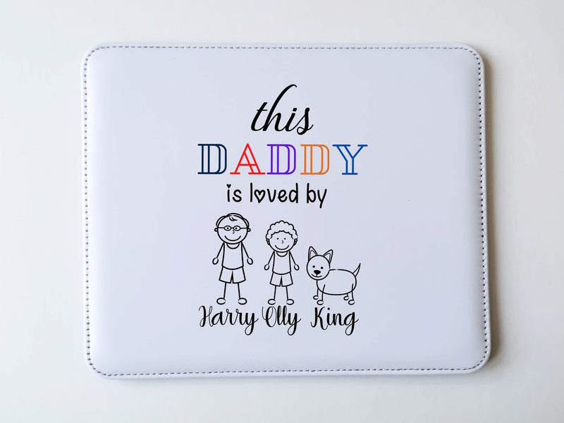 Personalised PU Leather Mouse Pad for Daddy