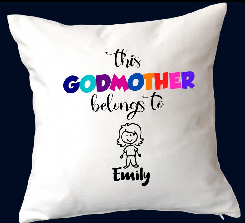 personalised godmother cushion