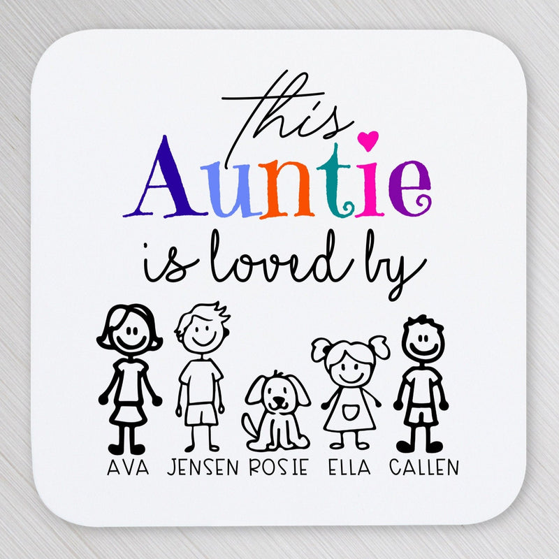 personalised auntie coaster