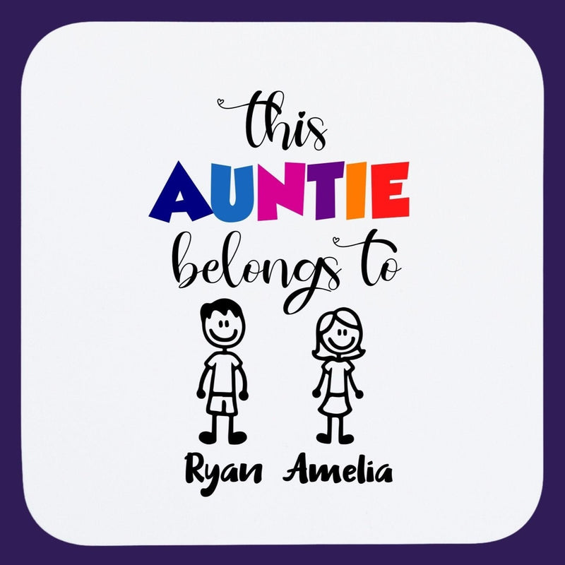 This Auntie Belongs To Personalised Coaster