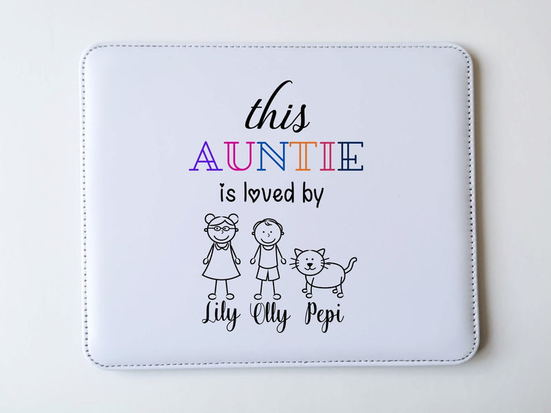 Personalised PU Leather Mouse Pad for Auntie