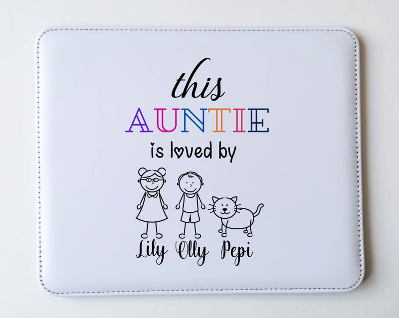 Personalised PU Leather Mouse Pad for Auntie