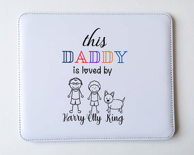 Personalised PU Leather Mouse Pad for Daddy