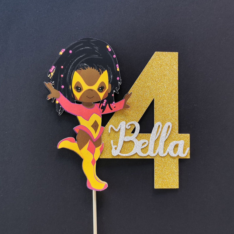 Personalised Superhero Girl Cake topper