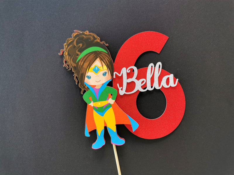 Personalised Superhero Girl Cake topper