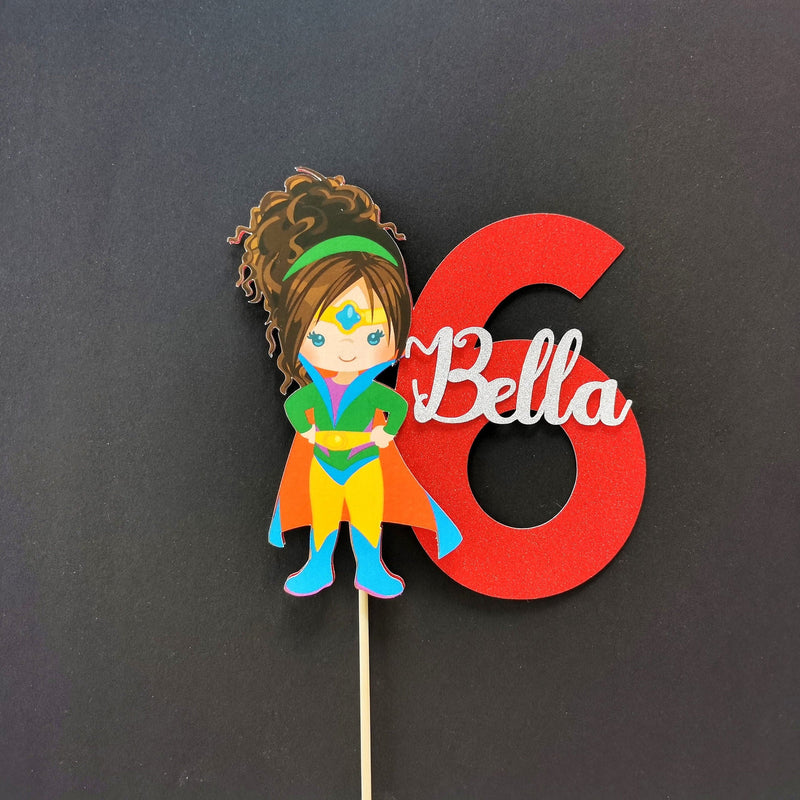 Personalised Superhero Girl Cake topper