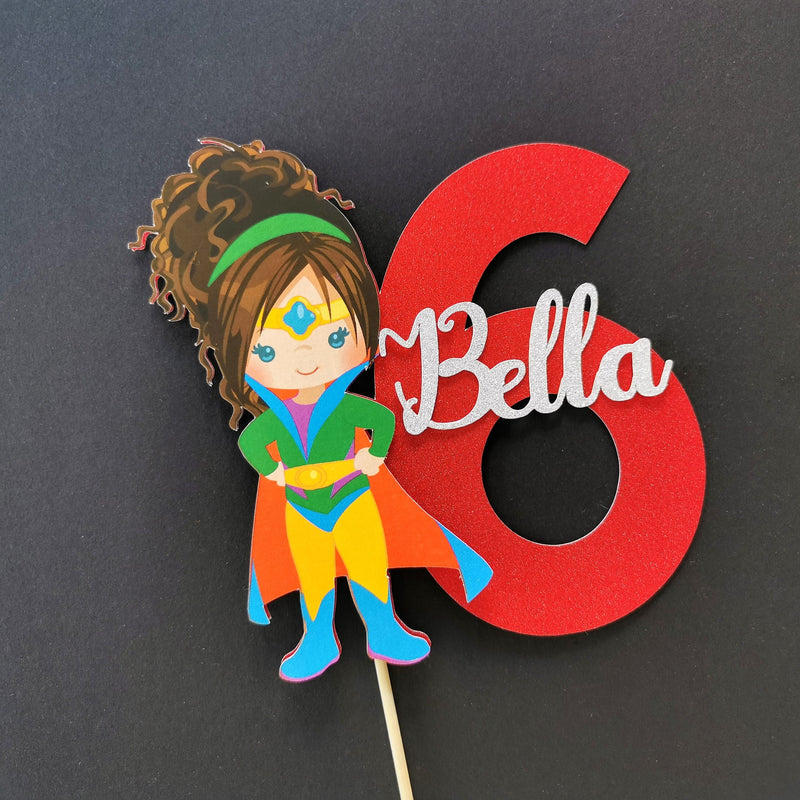 Personalised Superhero Girl Cake topper