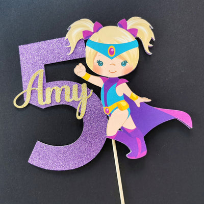 Personalised Superhero Girl Cake topper