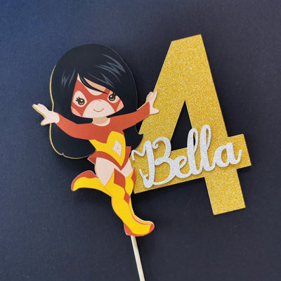 Personalised Superhero Girl Cake topper