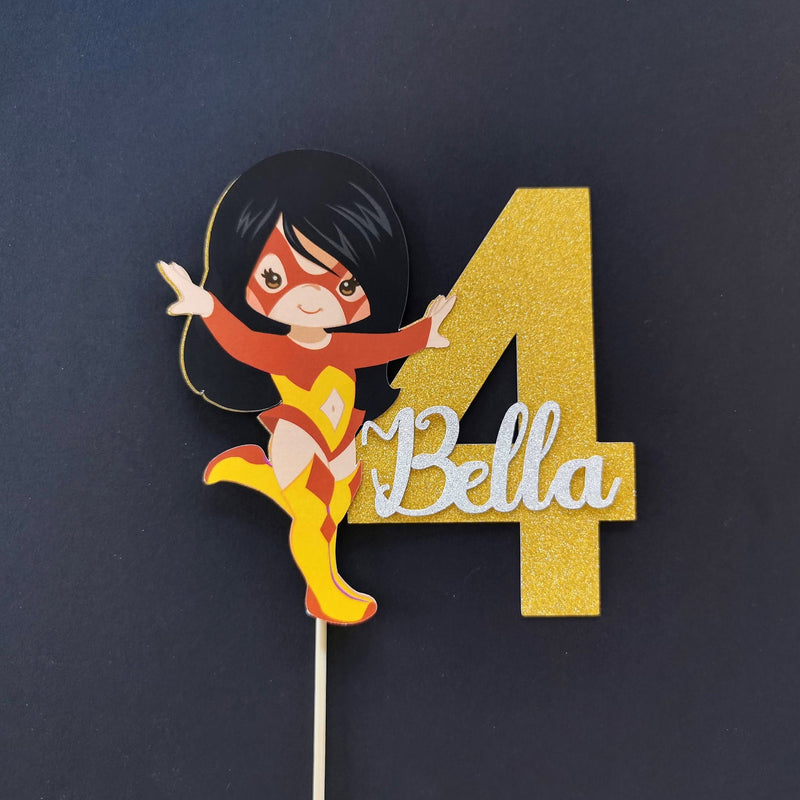 Personalised Superhero Girl Cake topper