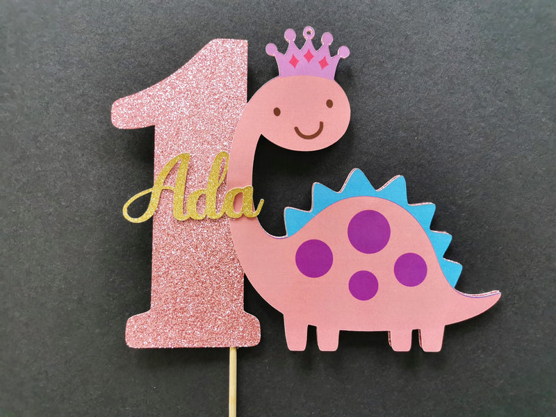 Personalised Princess Dinosaur Cake topper