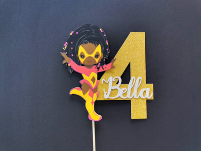 Personalised Superhero Girl Cake topper